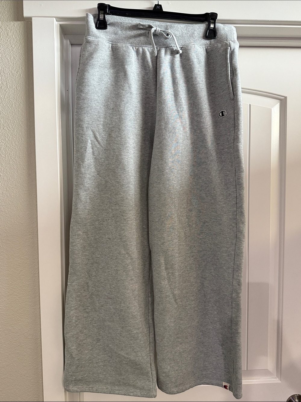 Champion Light Gray Fleece Joggers with Drawstring Waist
